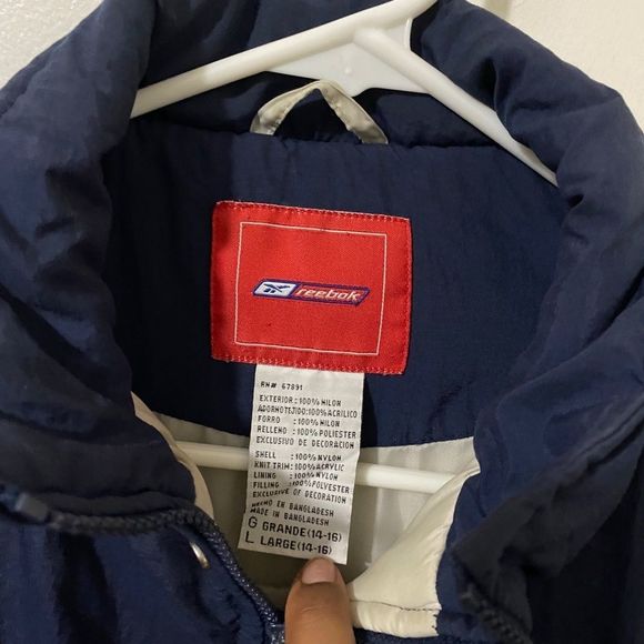 VTG 80s Reebok Cowboys Boys Puffer Jacket L - Picture 3 of 9